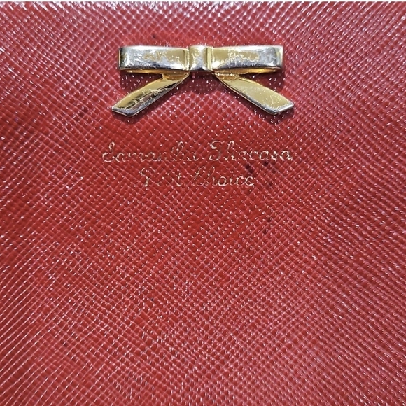 Samantha Thavasa Petit Choice Long Zip Red Wallet Bow GUC - Picture 2 of 9
